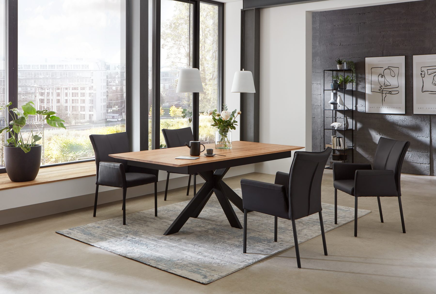 Boston extending dining table in a contemporary interior