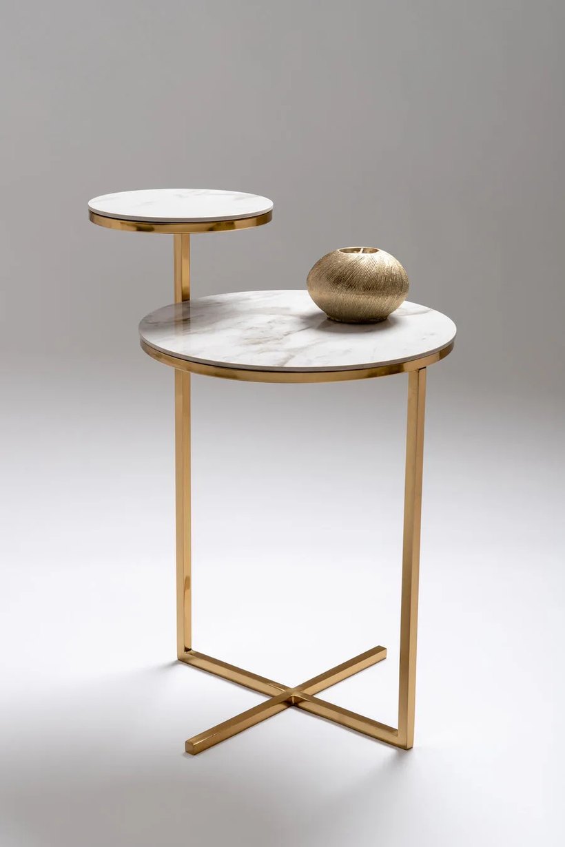Cruz Side Table (Brushed Brass) by NOVOMERA