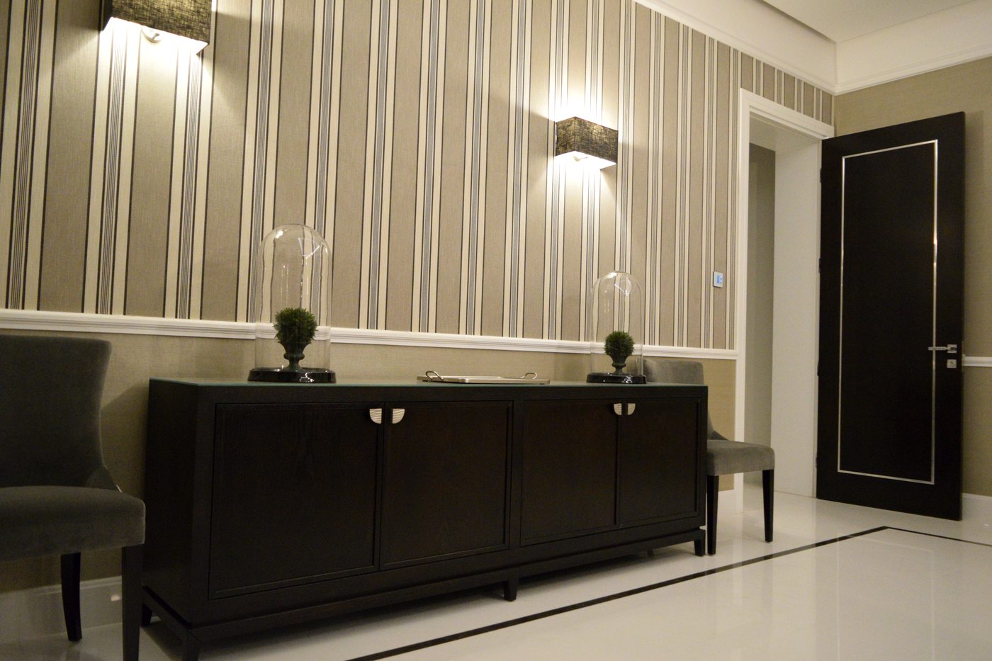 Kuwait residence — sideboard with accent chairs
