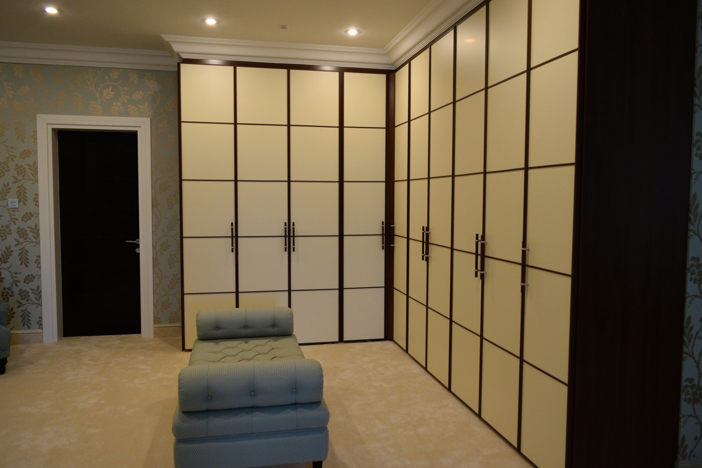 Kuwait residence — corridor with fitted wardrobes