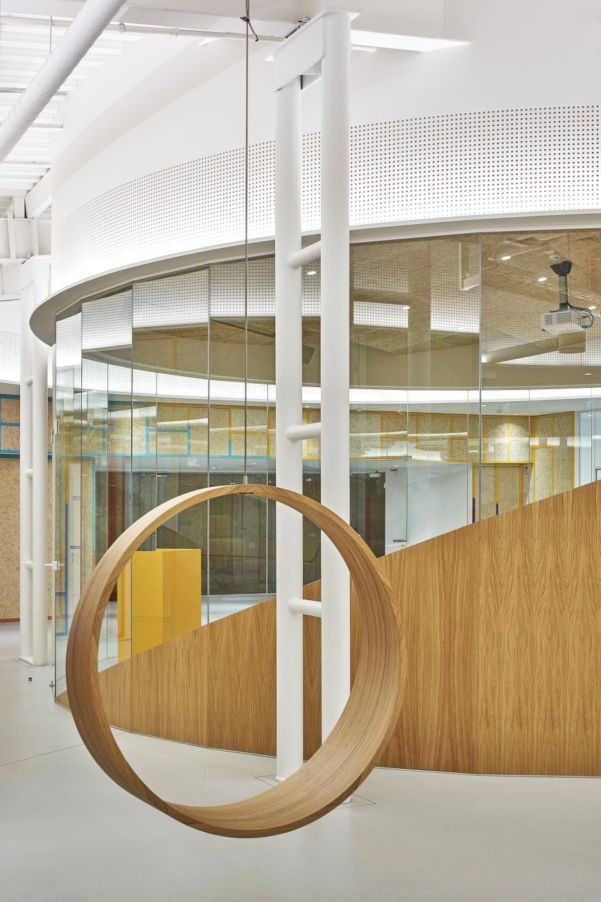 Wix offices — suspended timber ring feature